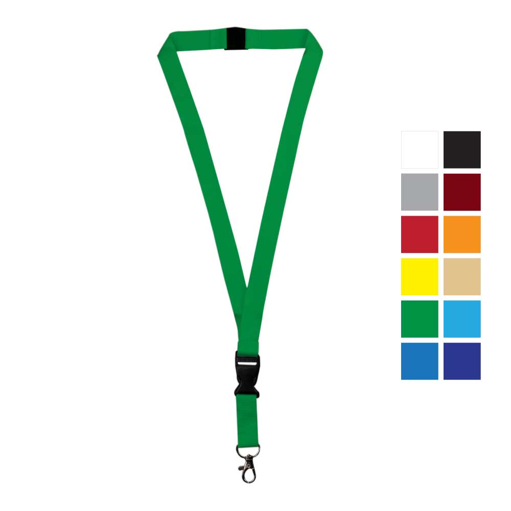 Lanyards with Hook, Safety Lock, and Buckle, 20 mm