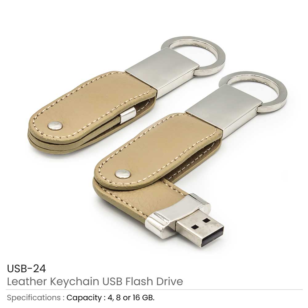 Leather Key Chain USB Flash