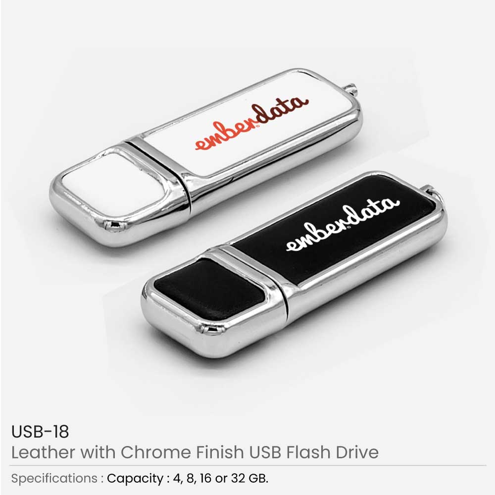 Leather with Chrome Finish USB