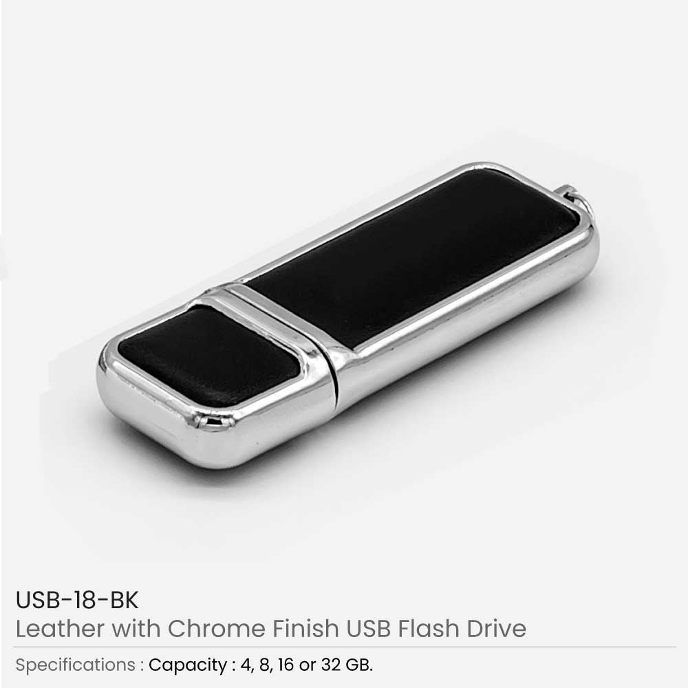 Leather with Chrome Finish USB