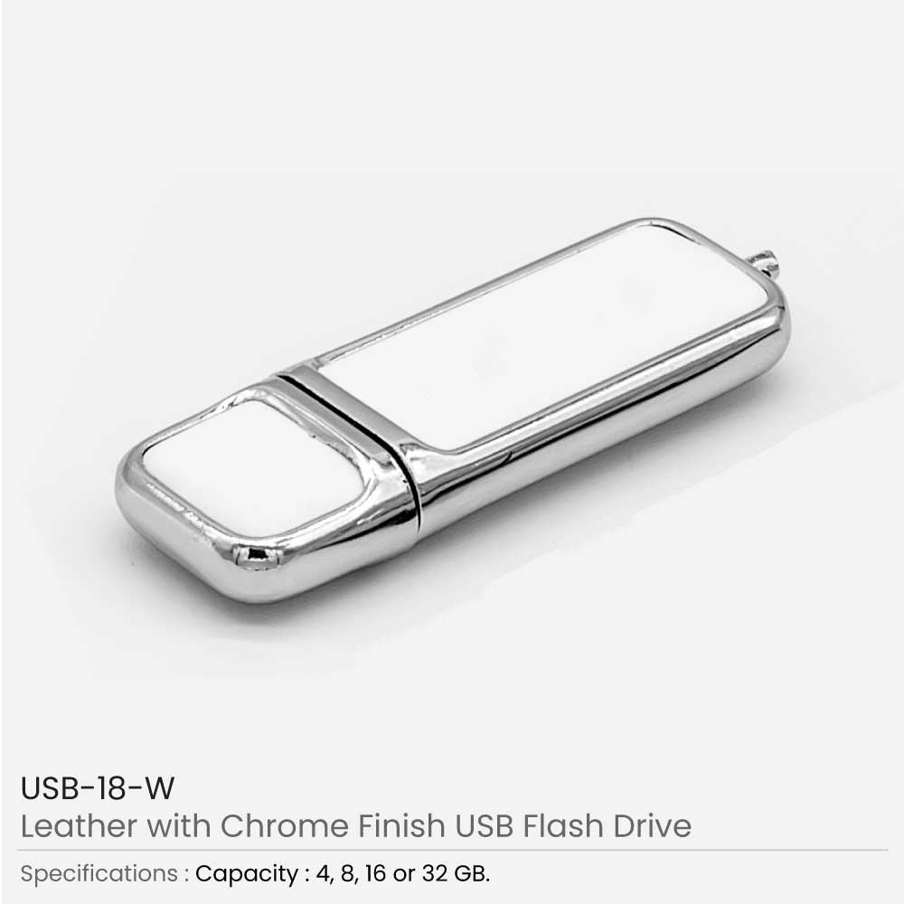 Leather with Chrome Finish USB