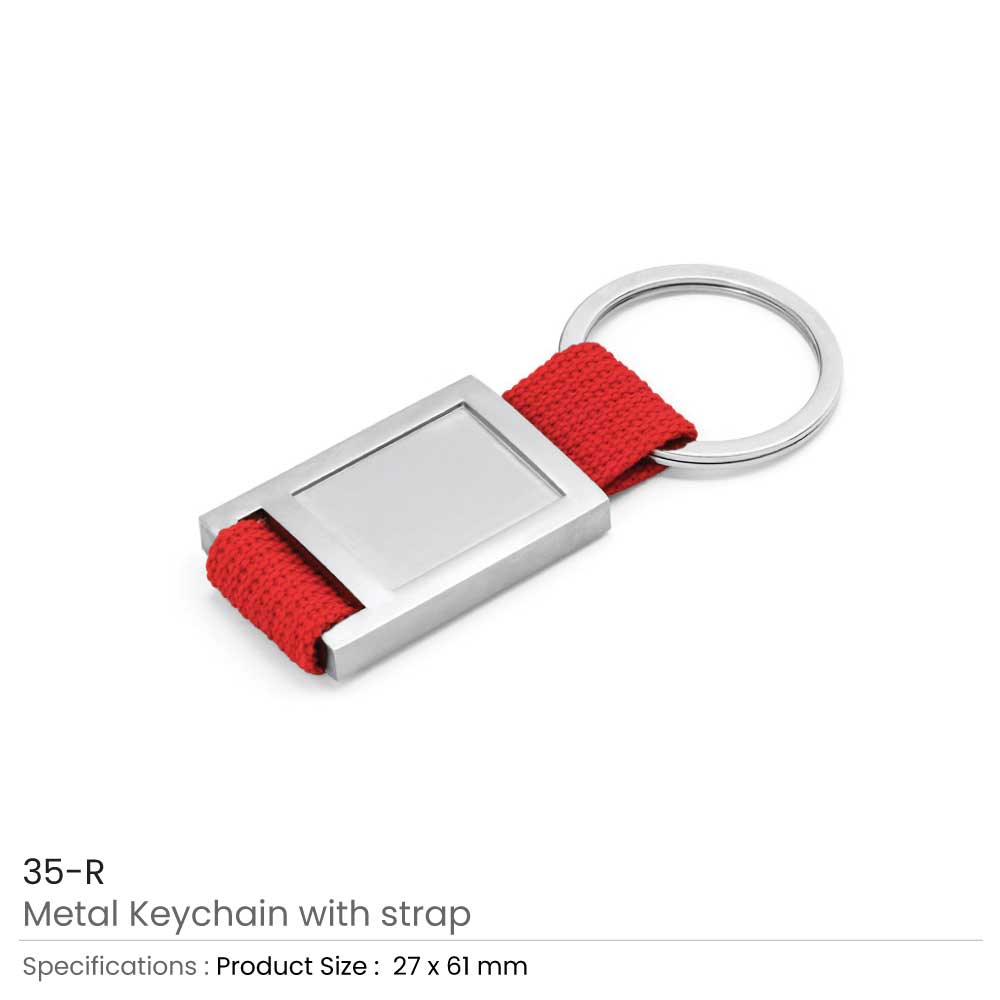 Metal Keychain with Strap