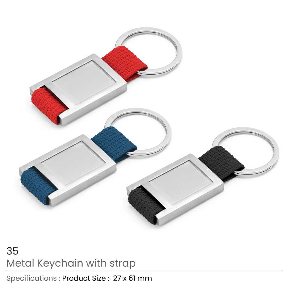 Metal Keychain with Strap