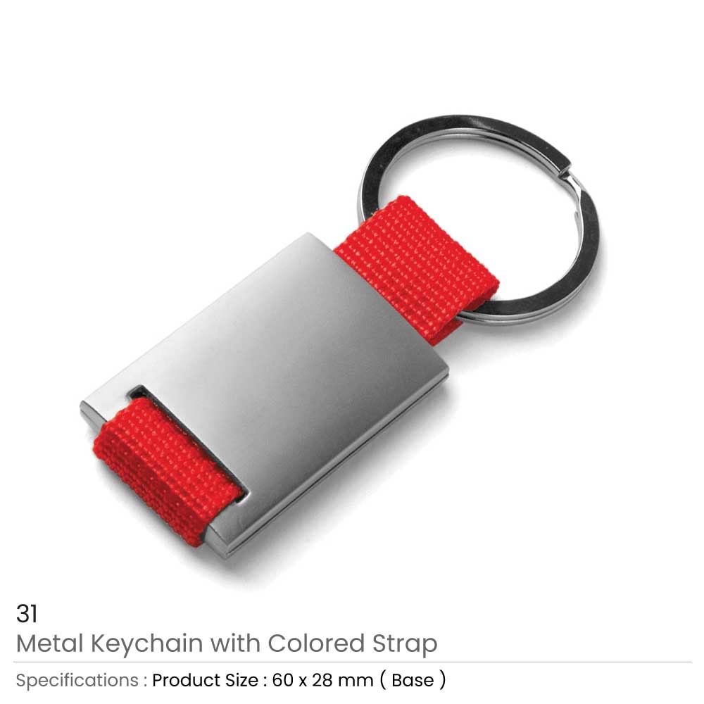 Metal Keychain with Strap