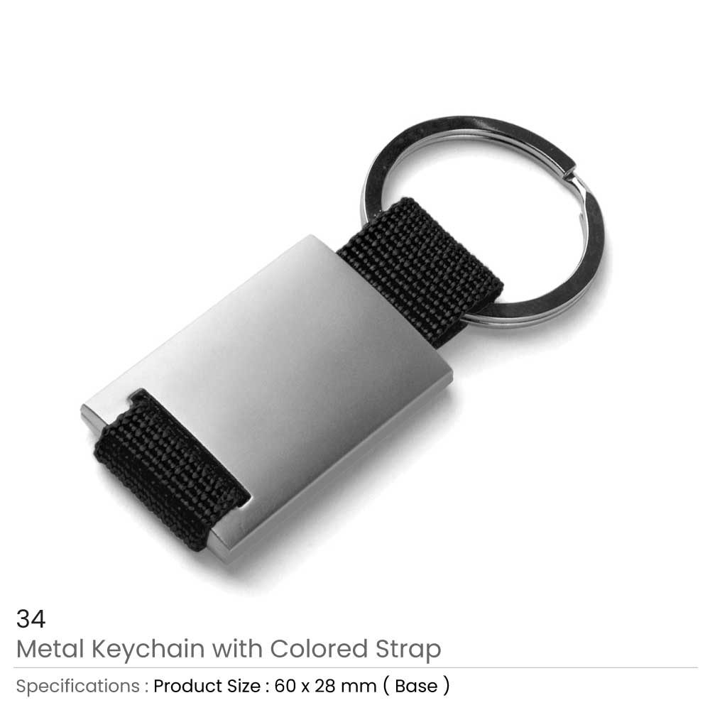 Metal Keychain with Strap