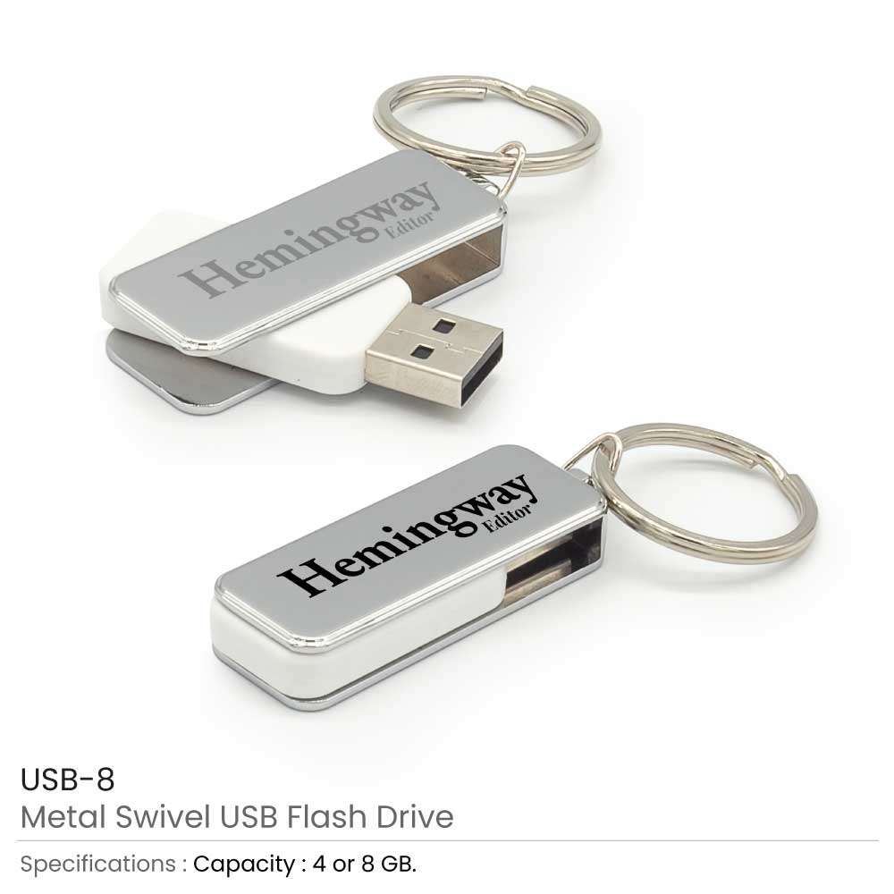 Metal Swivel USB with Key Holder