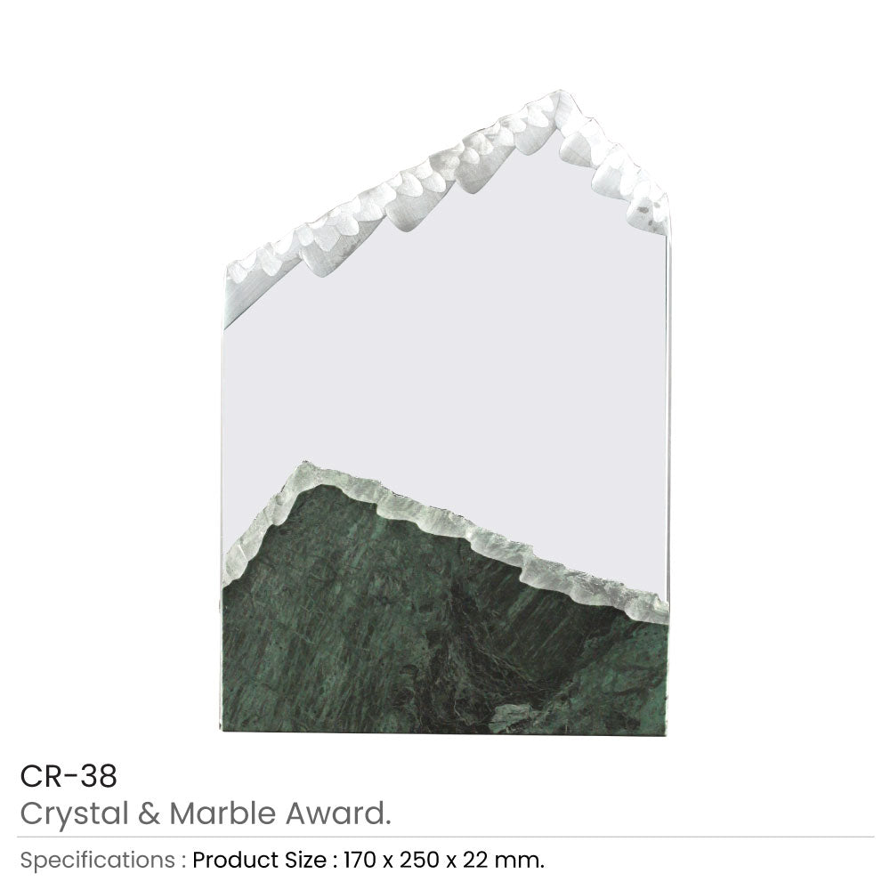 Mountain Shape Crystal & Marble Award