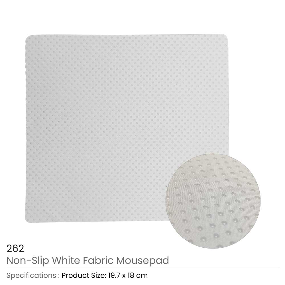 Non Slip White Fabric Mouse Pads