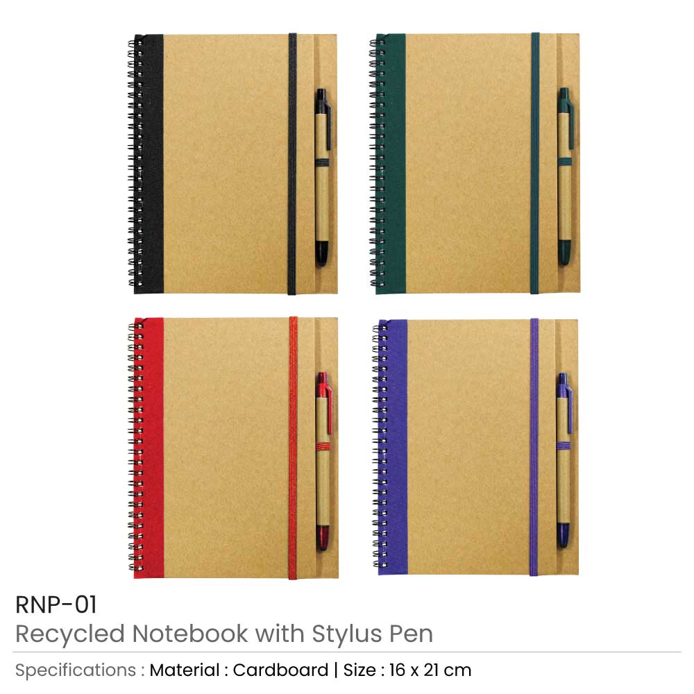 Recycled Notebook with Stylus Pen