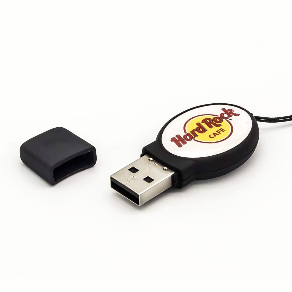 Oval Black Rubberized USB