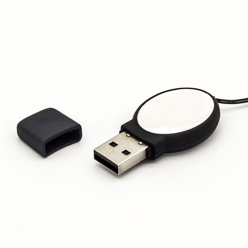 Oval Black Rubberized USB