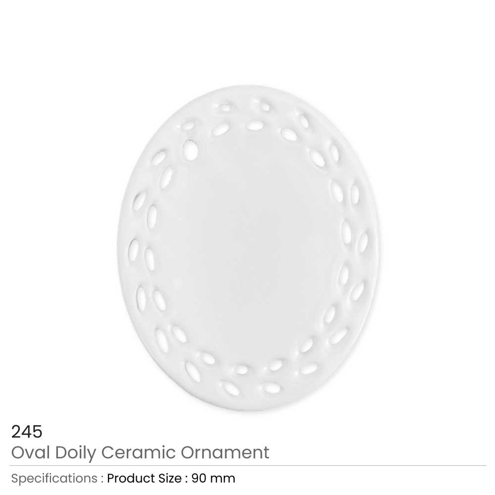 Oval Doily Ceramic Ornaments