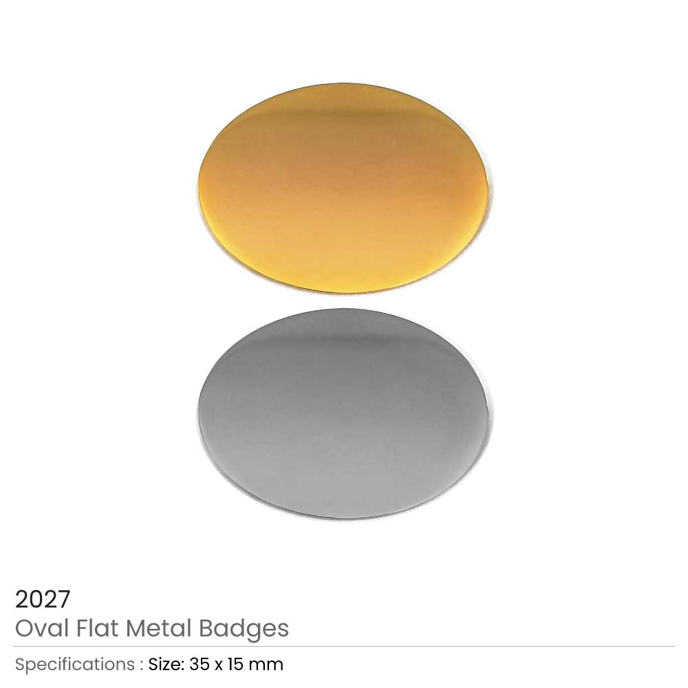 Oval Flat Metal Badges