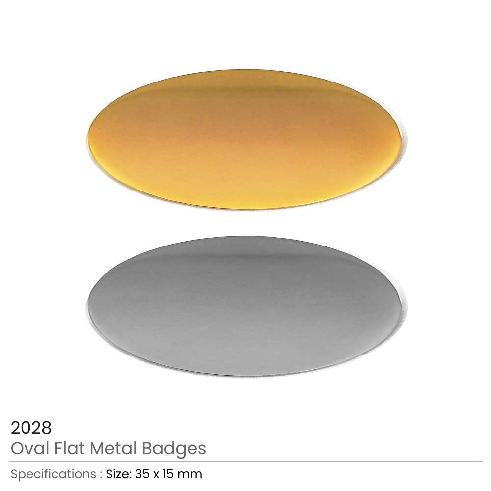 Oval Flat Metal Badges