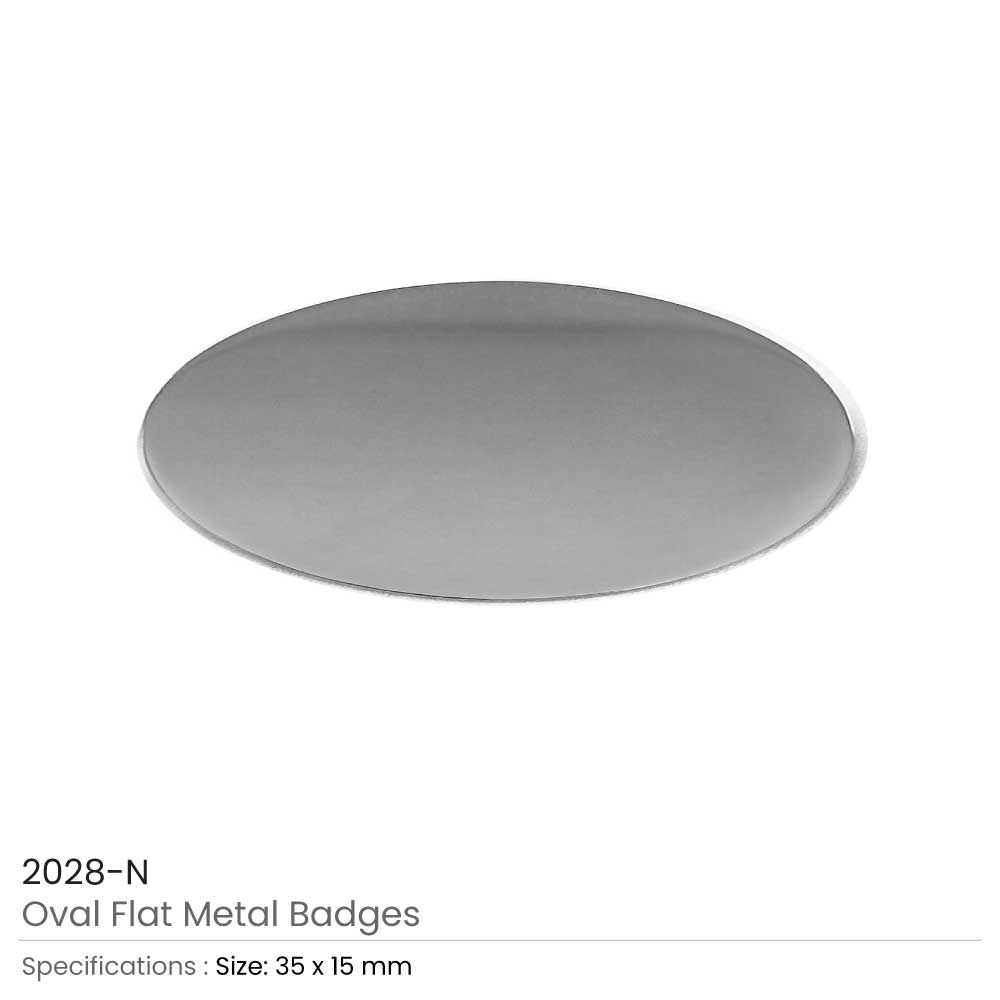 Oval Flat Metal Badges