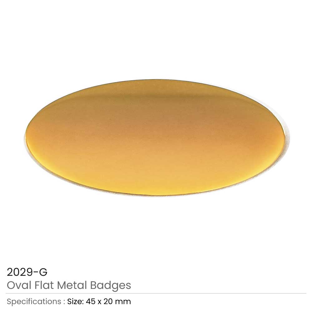 Oval Flat Metal Badges