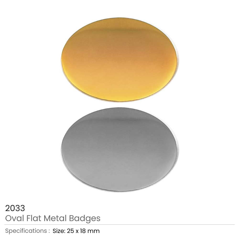 Oval Flat Metal Badges