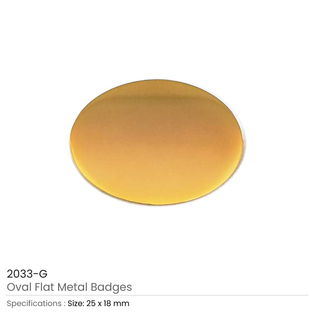 Oval Flat Metal Badges