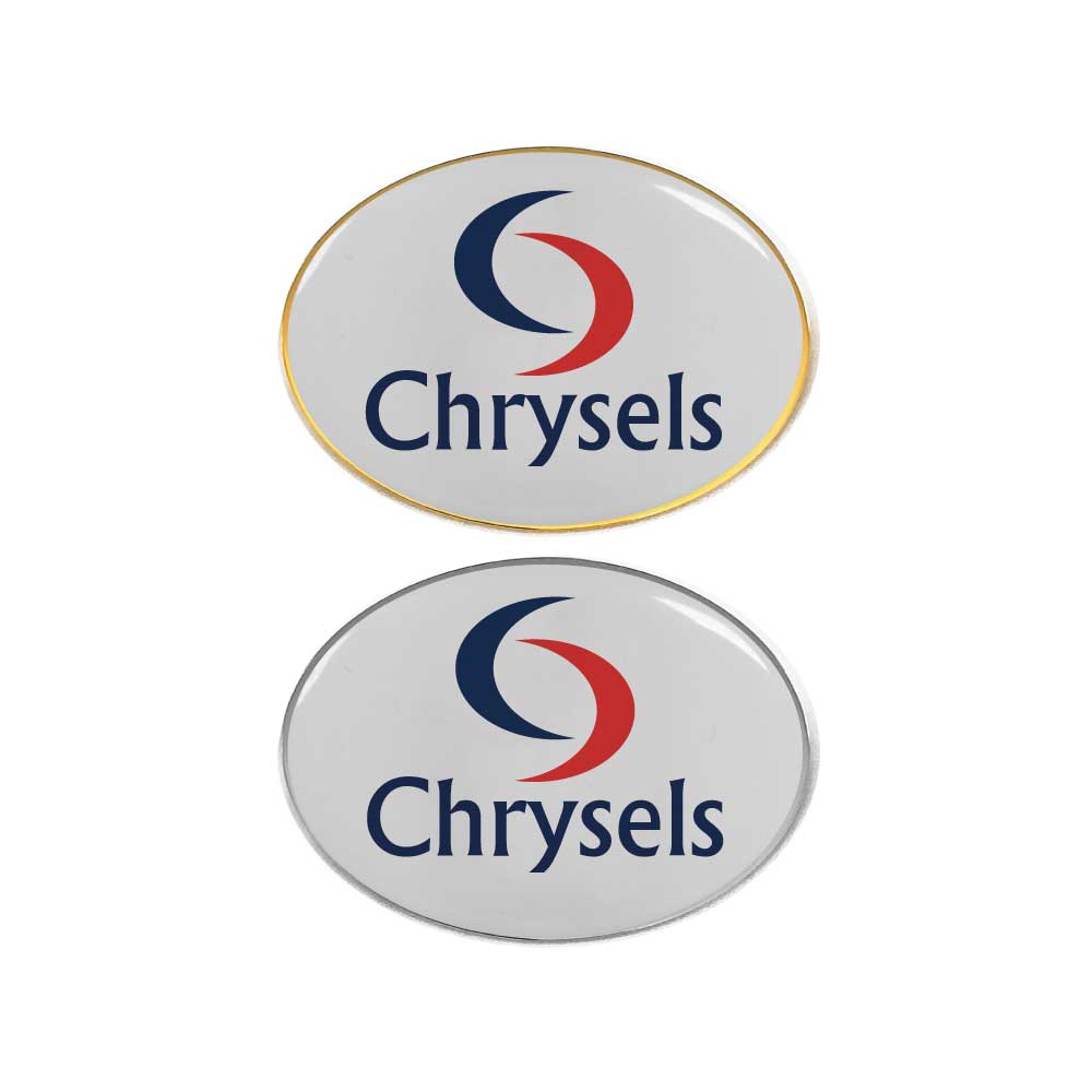 Oval Flat Metal Badges