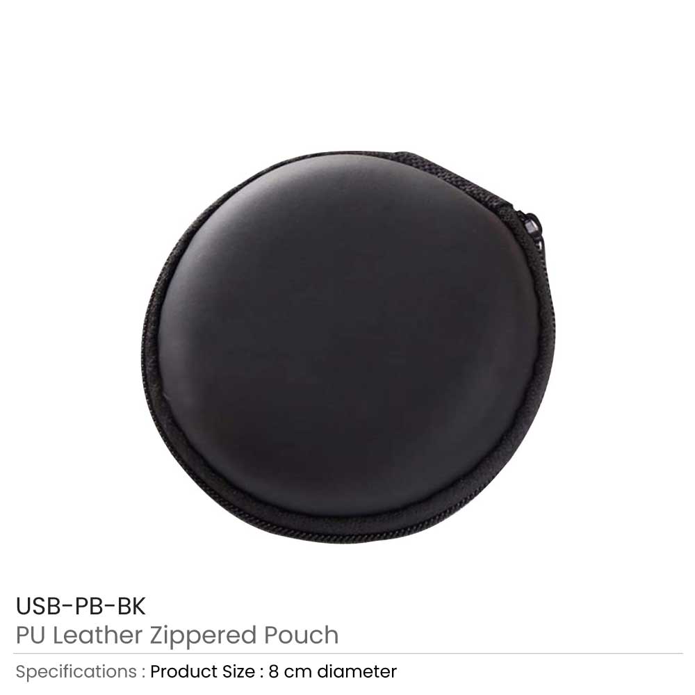 PU Leather Zippered Pouch