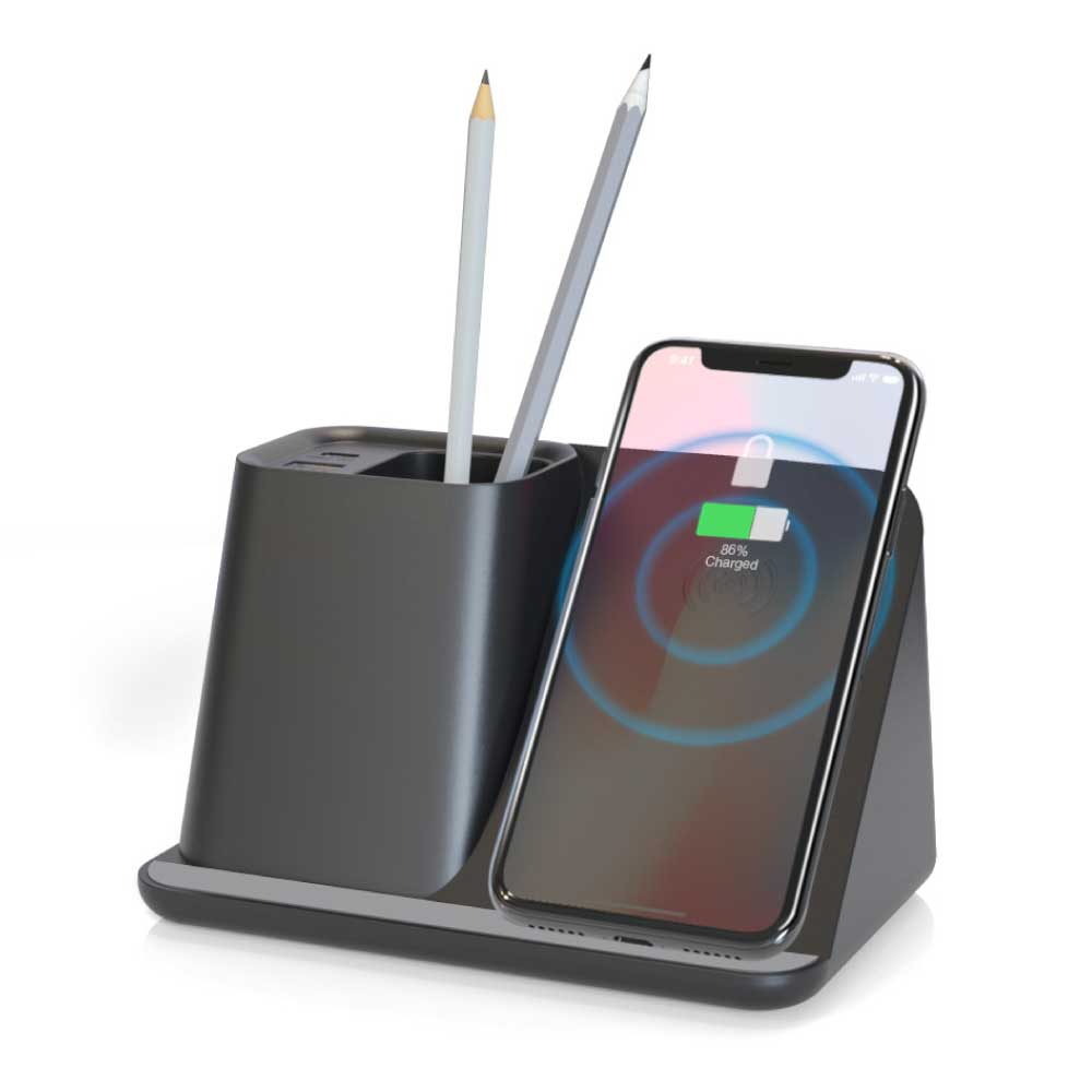 Multifunction Pen Holder with Wireless Charging