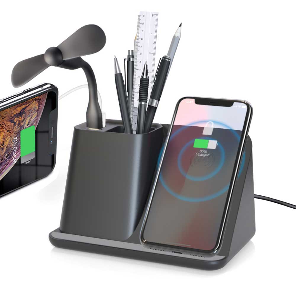 Multifunction Pen Holder with Wireless Charging