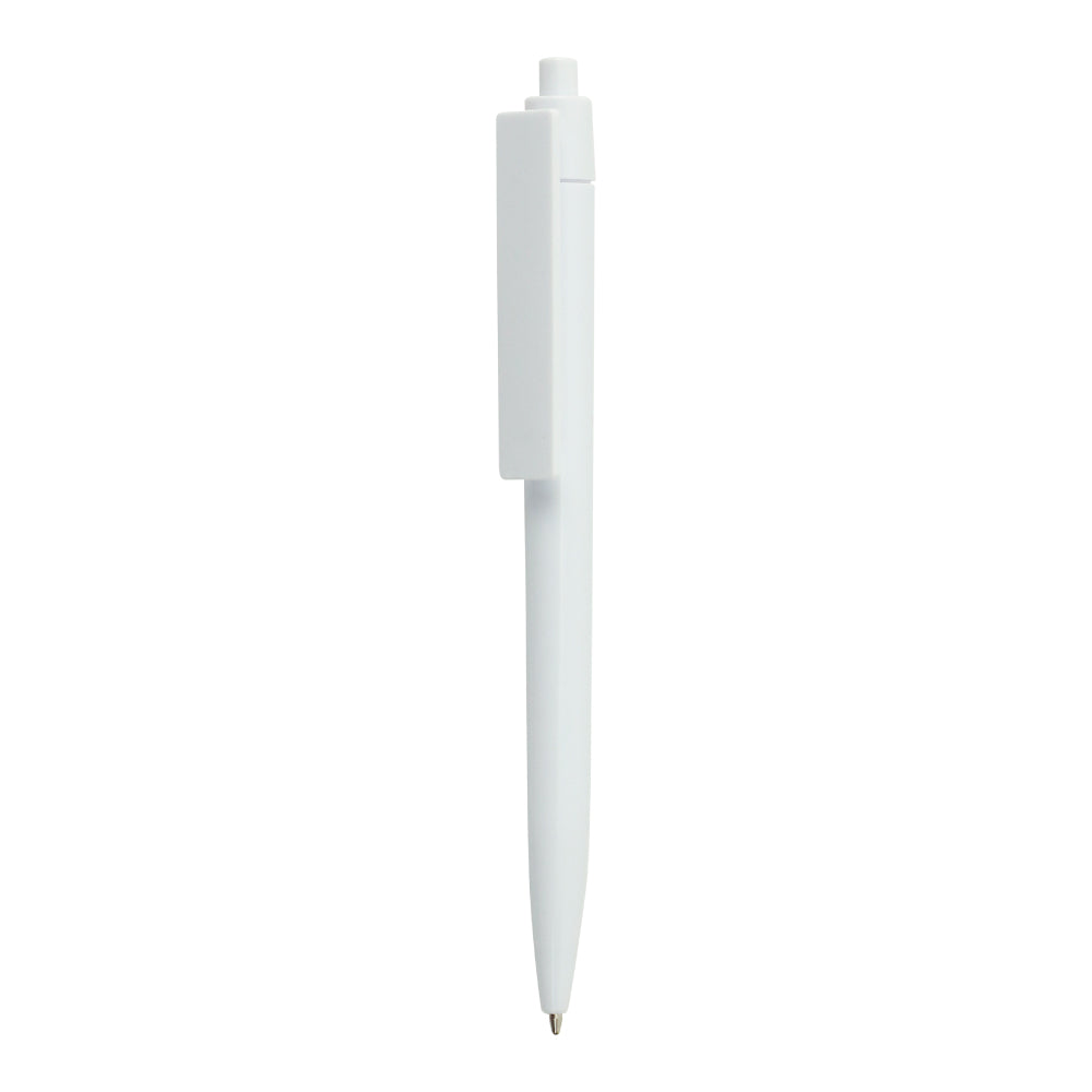 Plastic Pens White Color, Push Button, Wide Clip