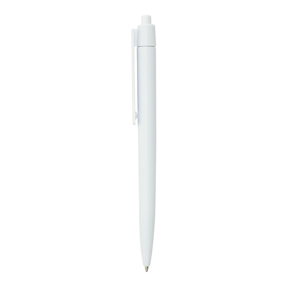 Plastic Pens White Color, Push Button, Wide Clip