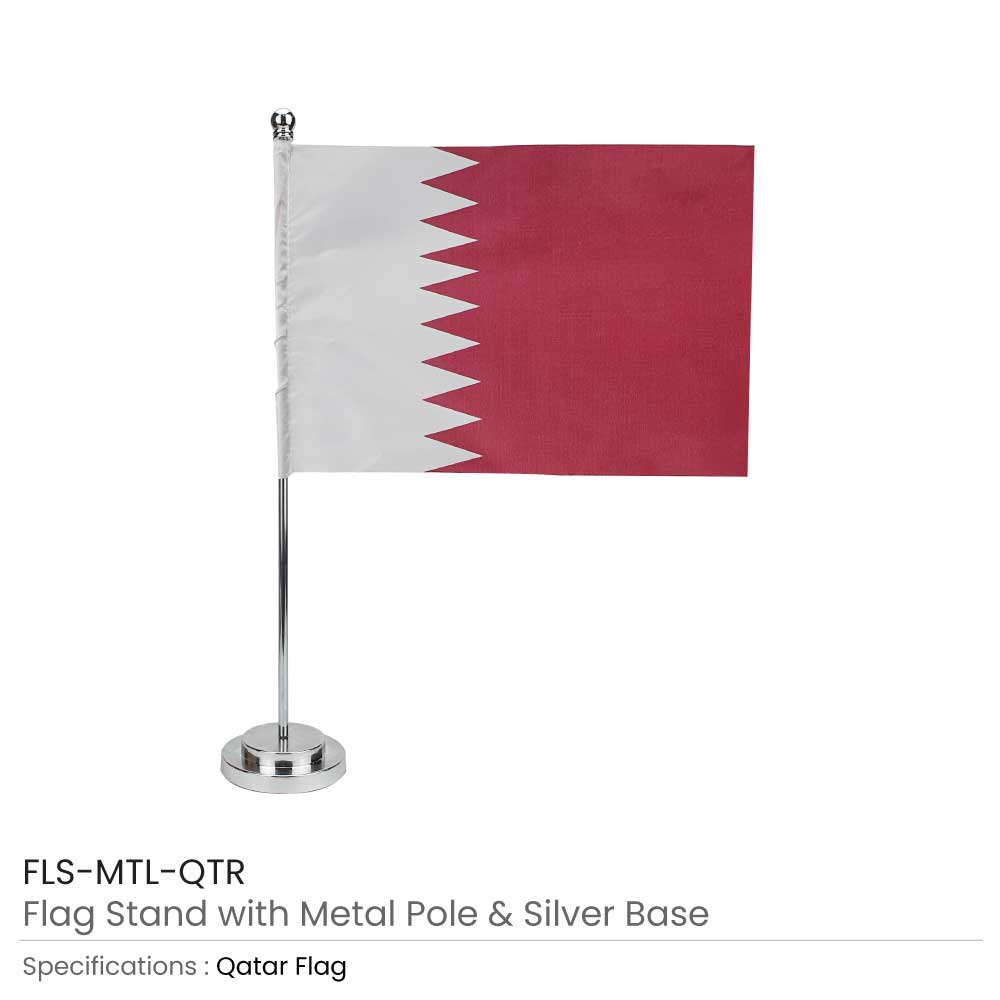 Flag with Metal Pole and Silver Base