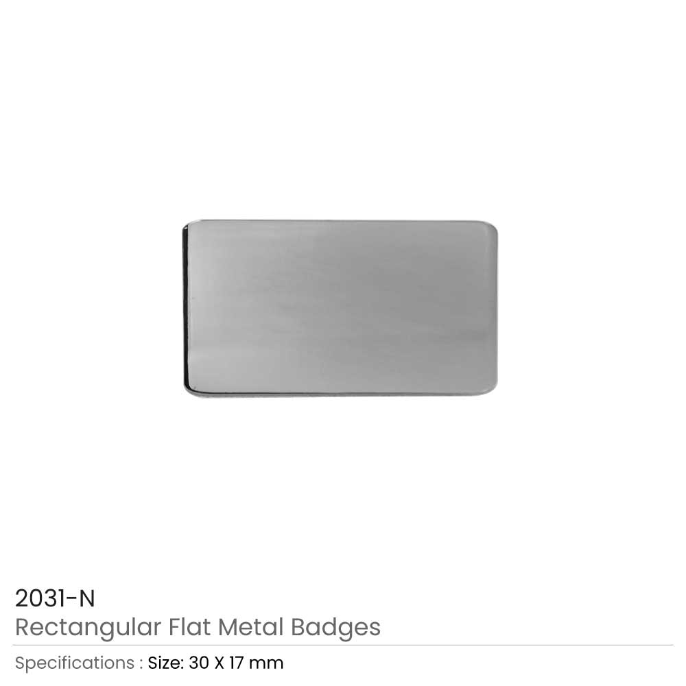 Rectangular Flat Metal Badges