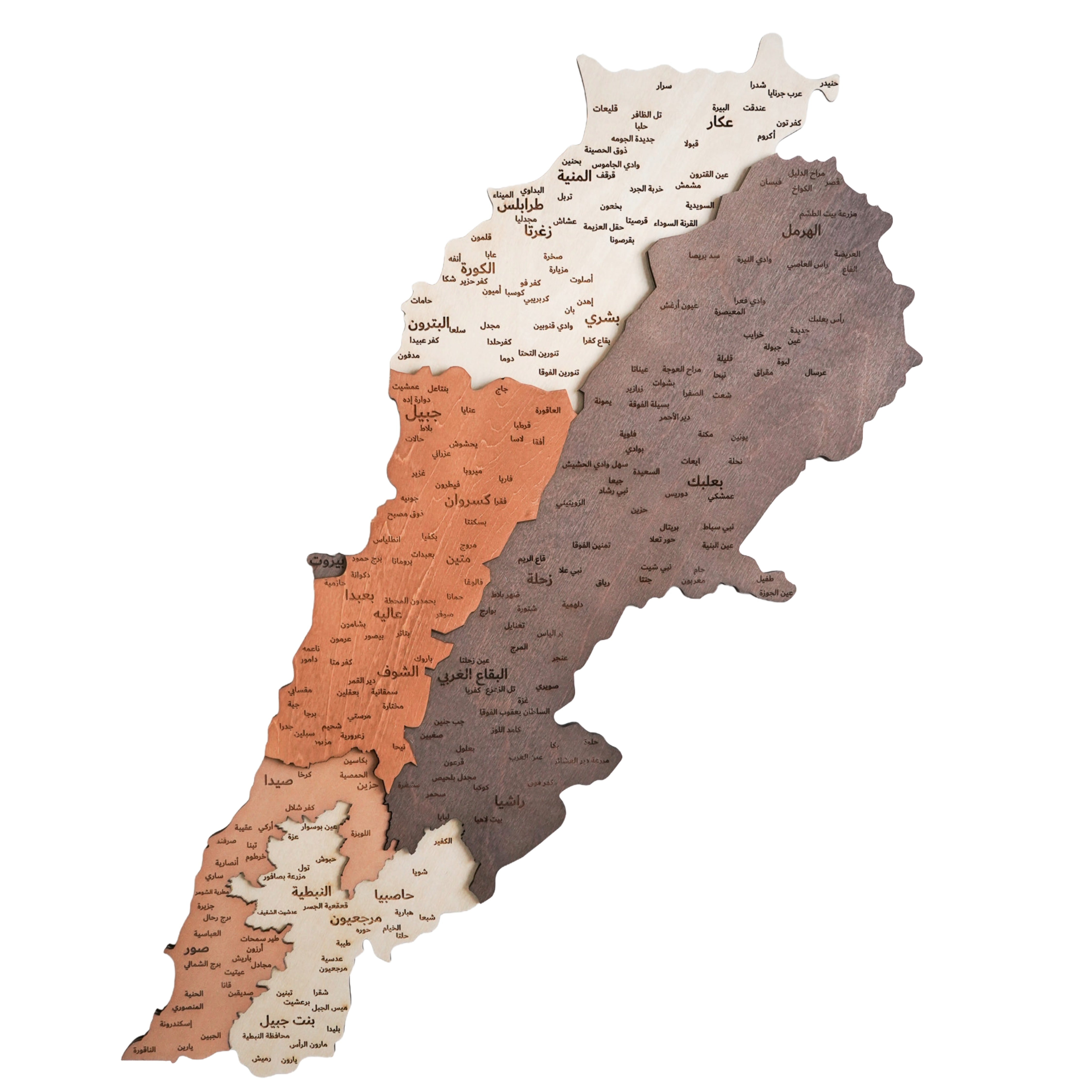 Lebanon 3D Wooden Map Wall Art