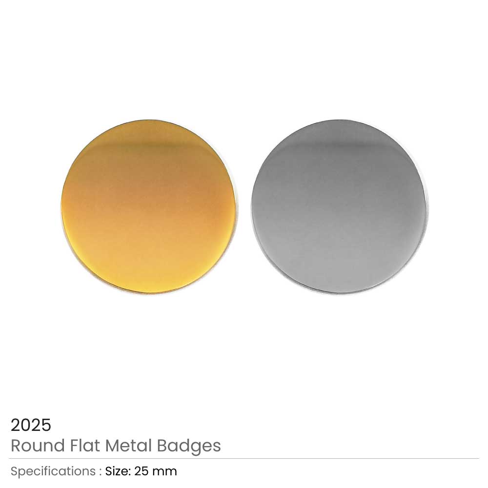 Round Flat Metal Badges