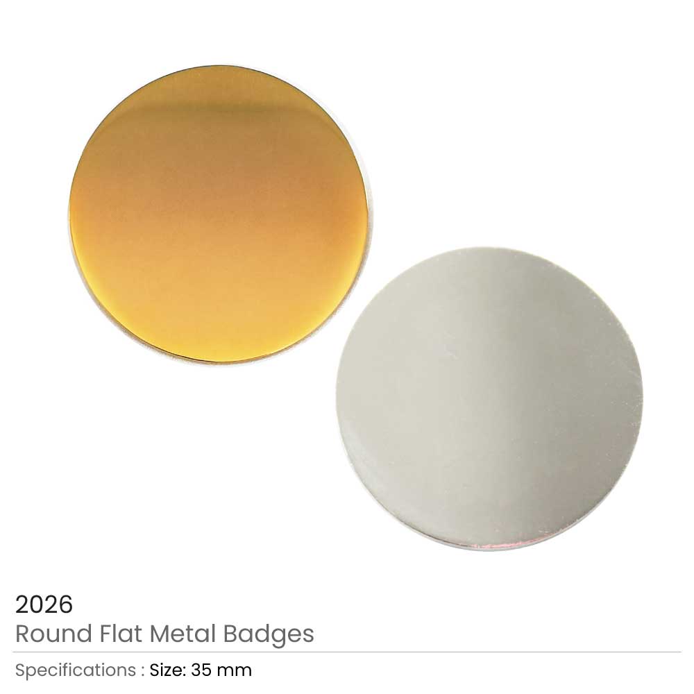 Round Flat Metal Badges