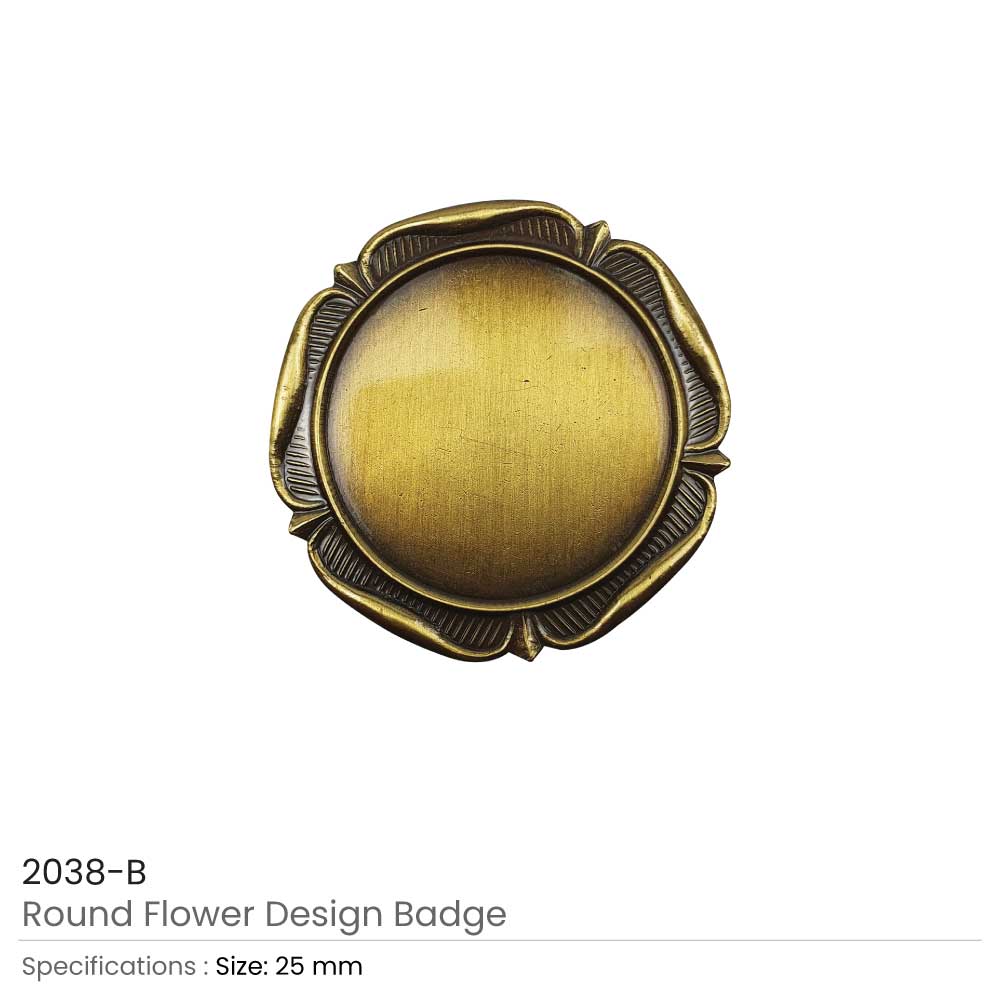 Round Flower Design Logo Badges