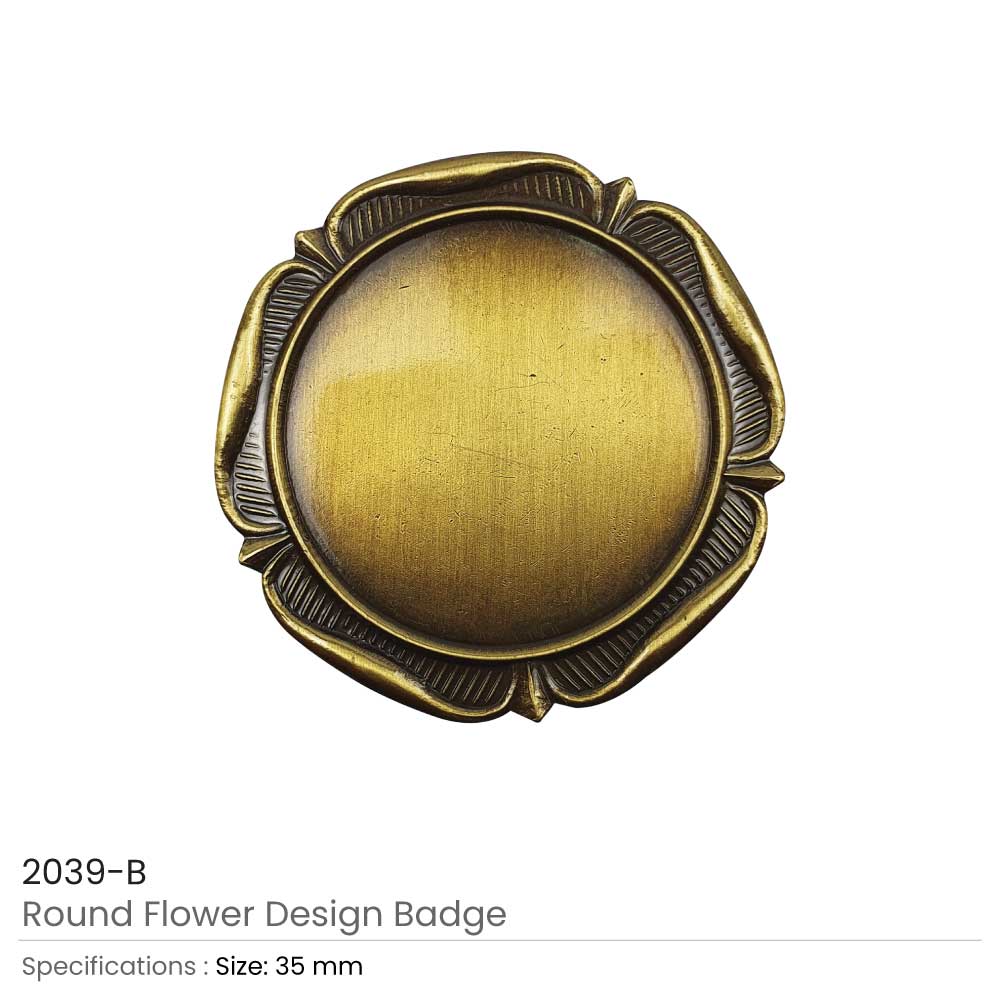 Round Flower Design Logo Badges