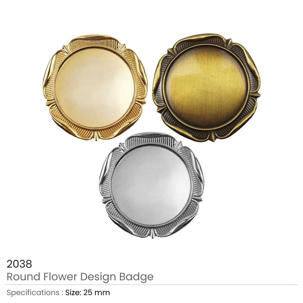 Round Flower Design Logo Badges