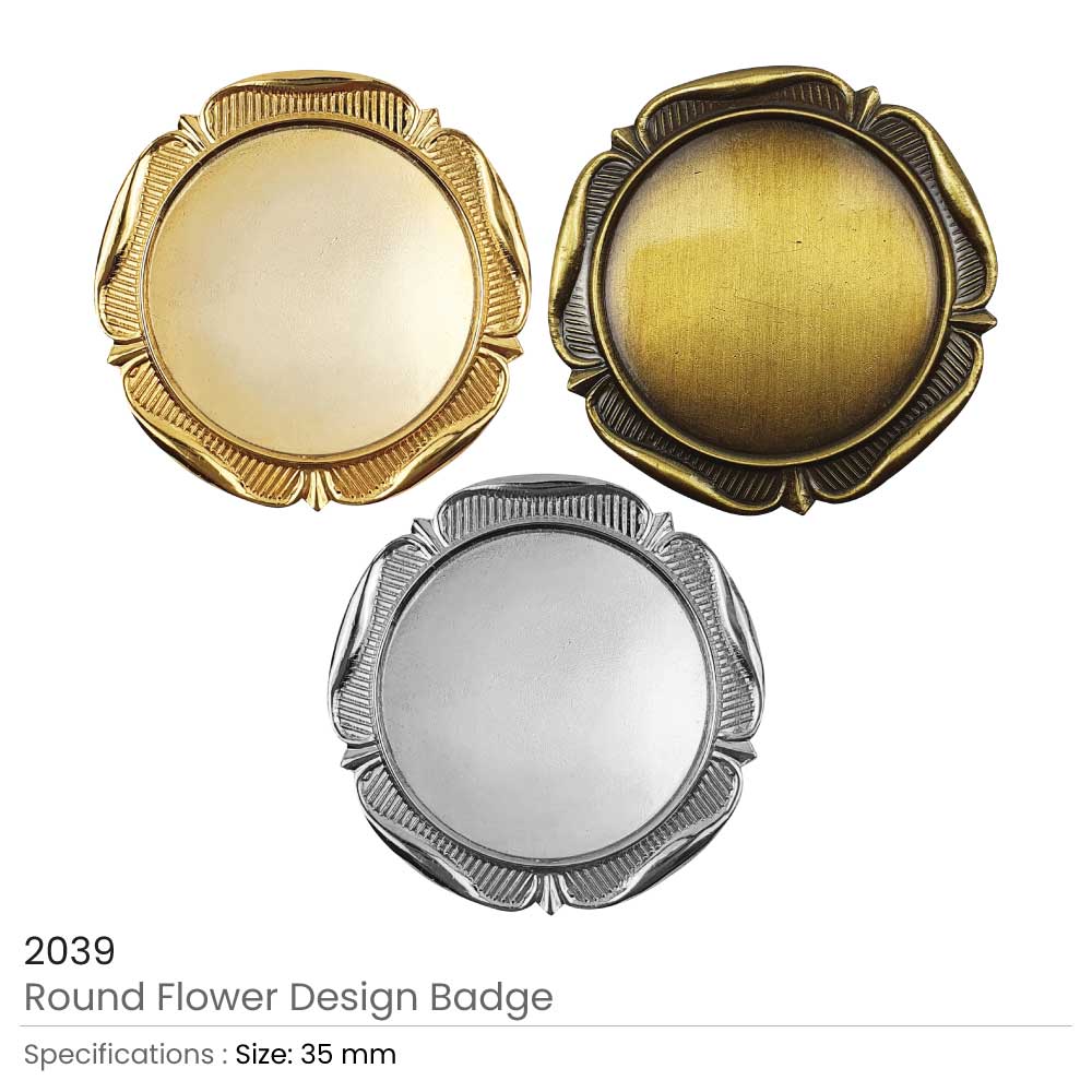 Round Flower Design Logo Badges