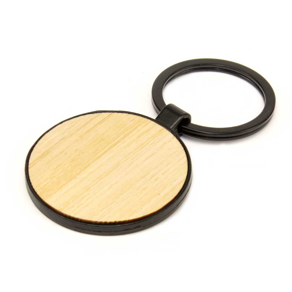 Metal Keychain with Bamboo