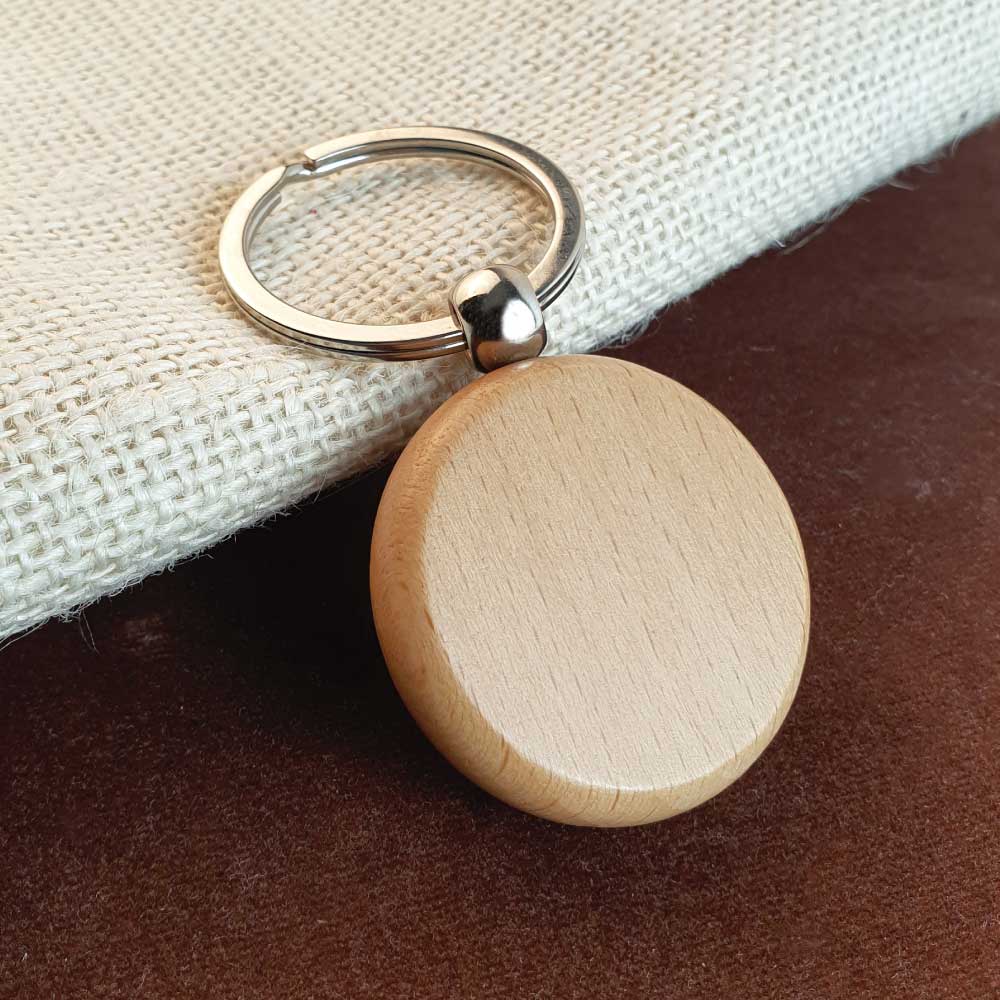 Round Wooden Keychains