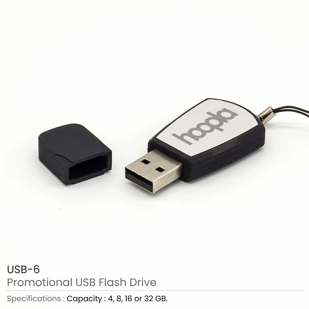 Black Rubberized USB Flash