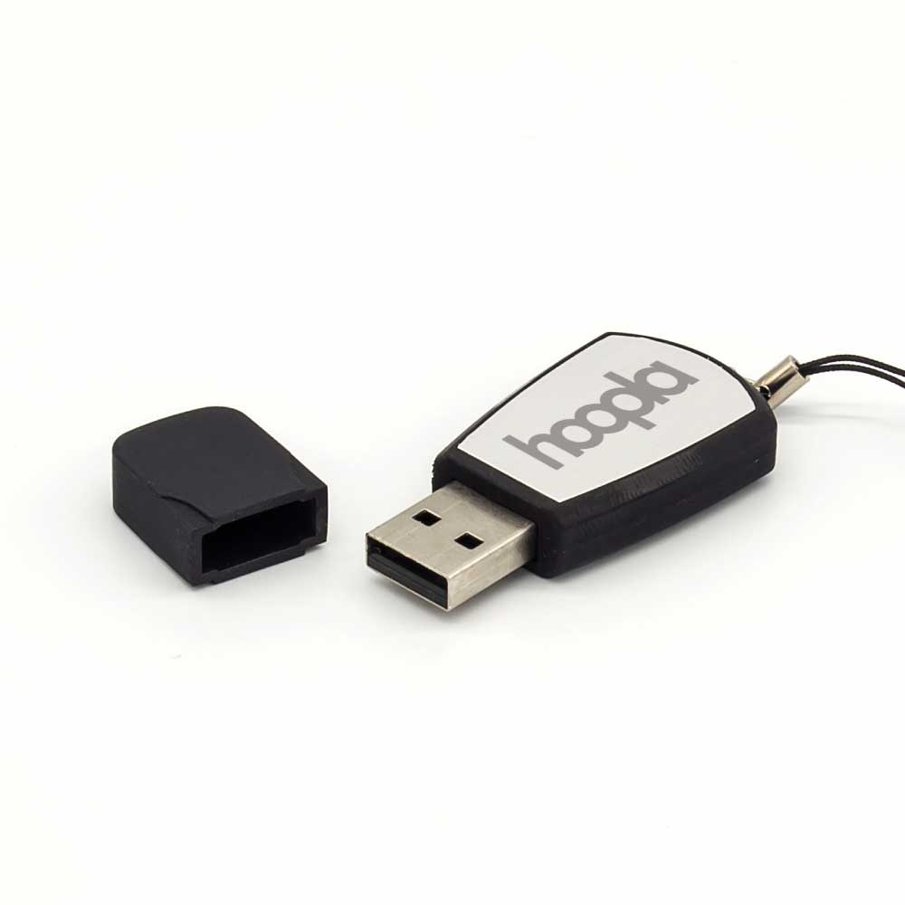 Black Rubberized USB Flash