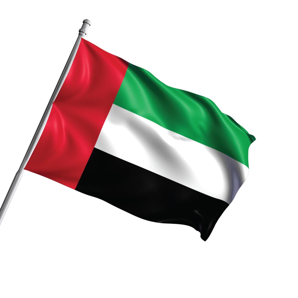 UAE Flags in Satin Material Size 150 x 90 cm