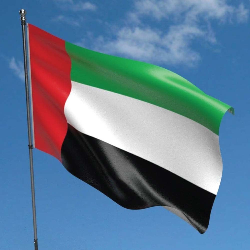 UAE Flags in Satin Material Size 150 x 90 cm