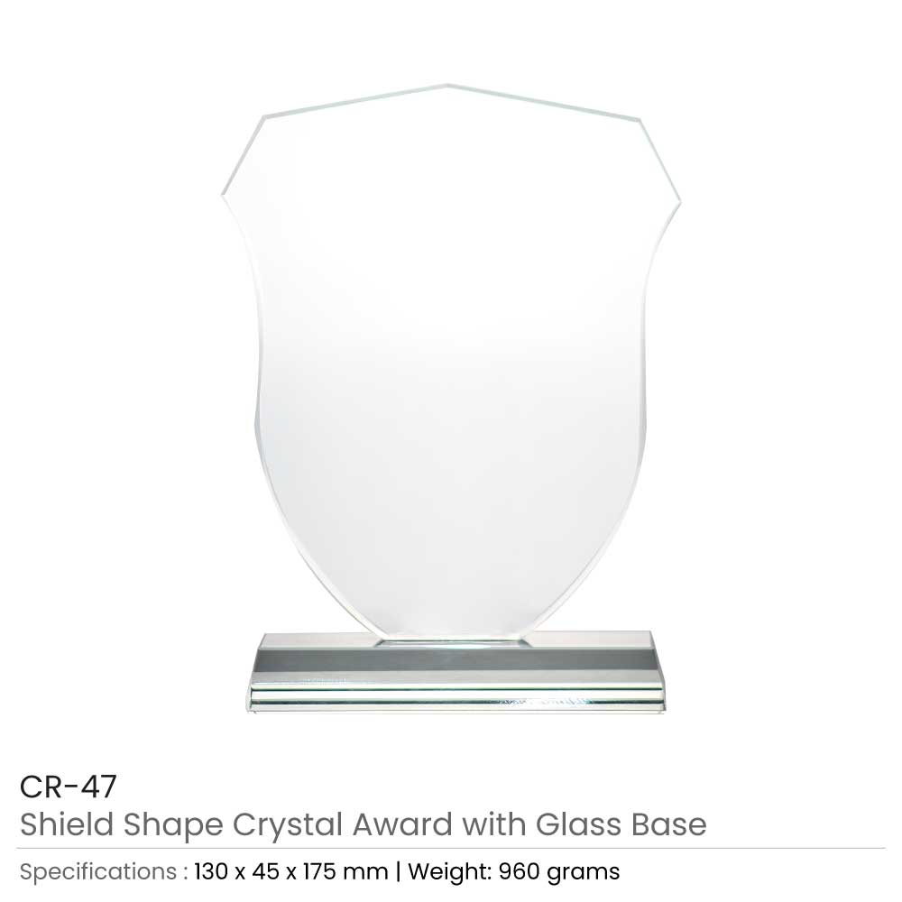 Shield Shaped Crystal Awards