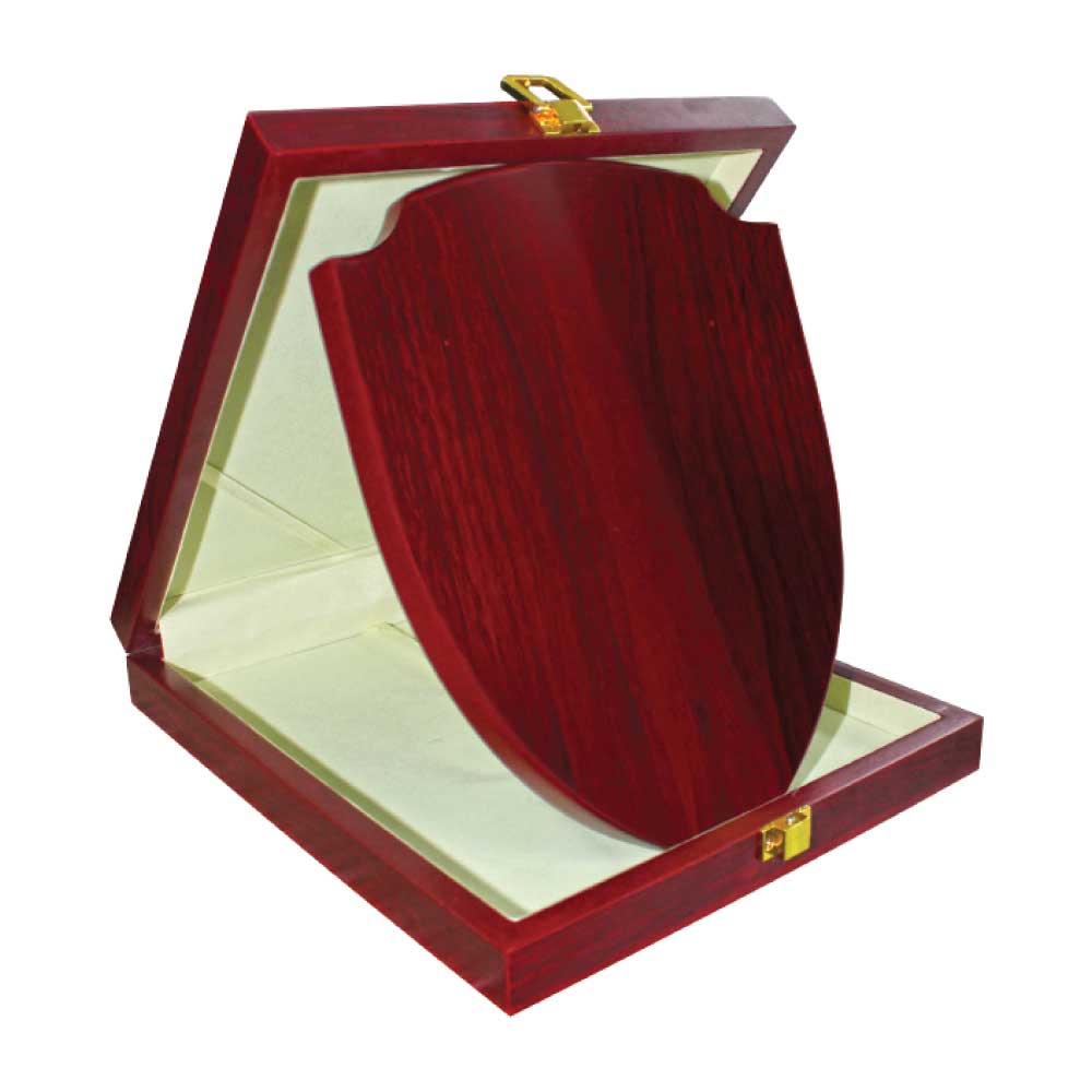 Shield Shaped Wooden Plaque with Box