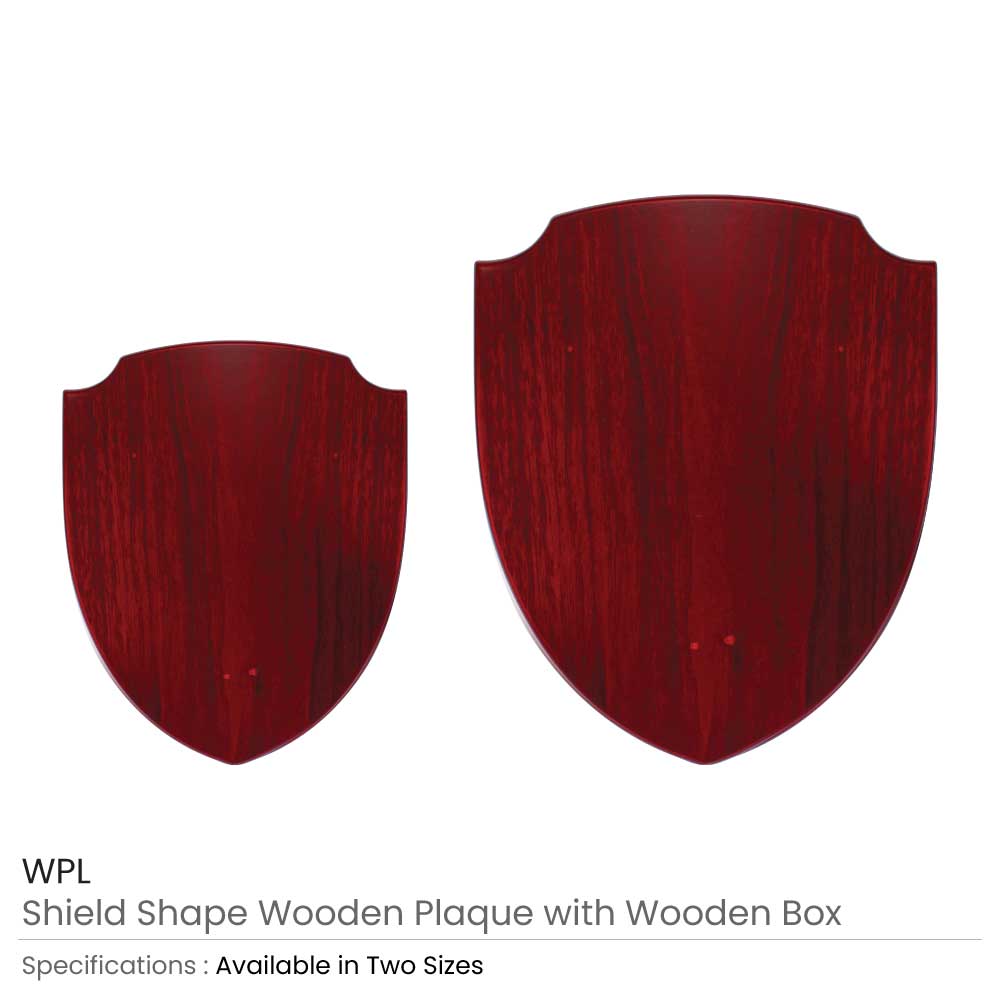 Shield Shaped Wooden Plaque with Box