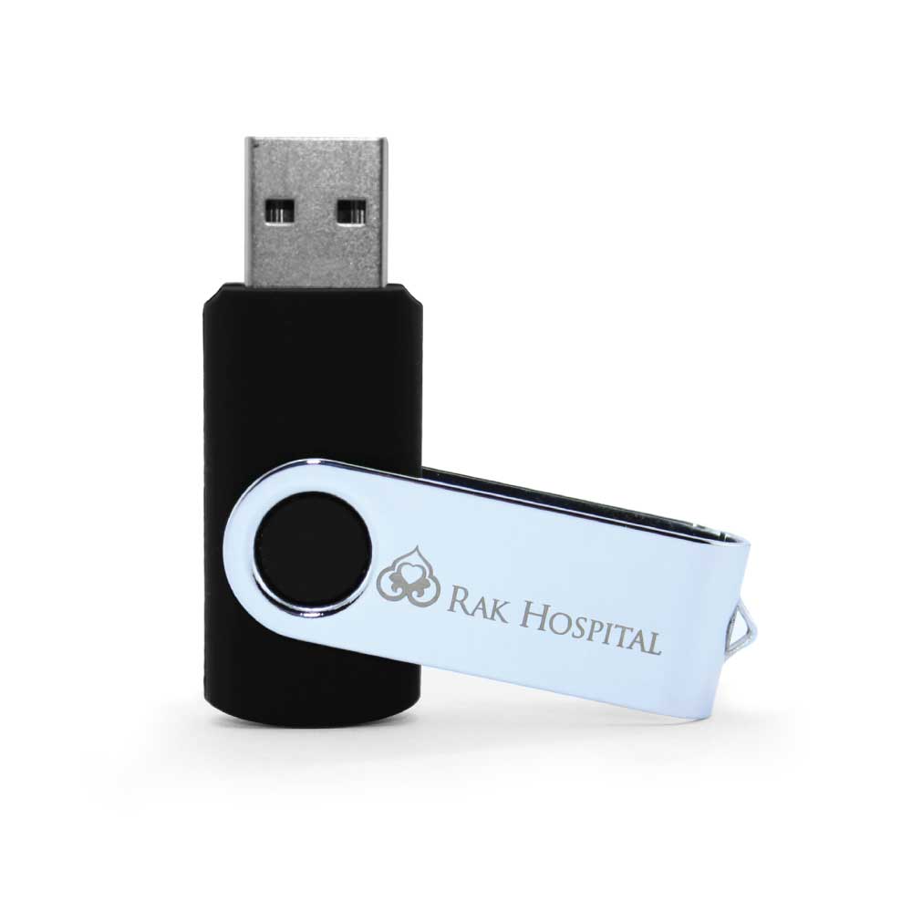 Shiny Silver Swivel USB Flash Drives