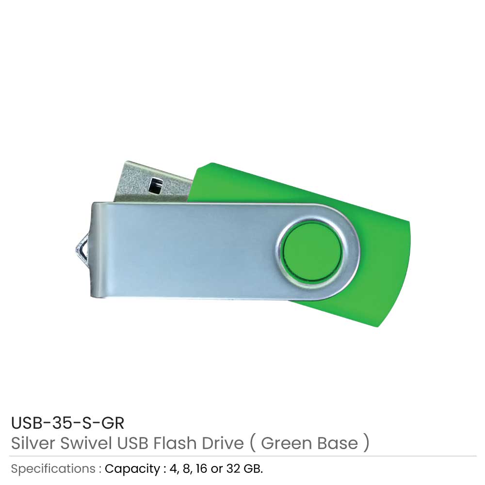 Silver Swivel USB Flash Drives