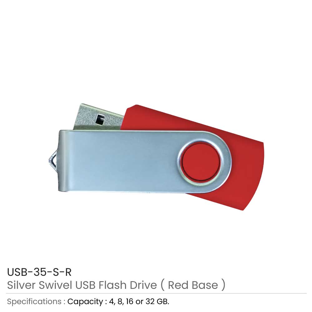 Silver Swivel USB Flash Drives