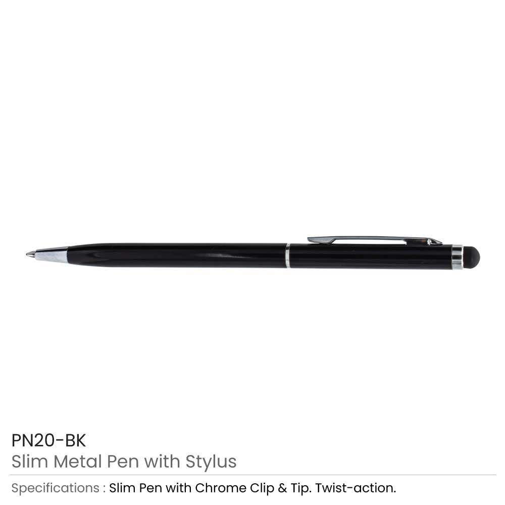 Slim Metal Pens with Stylus